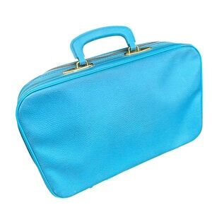 Vintage Original VOYAGER Sky Blue Women Travel Bag Suitcase Mod 1960' made JAPAN